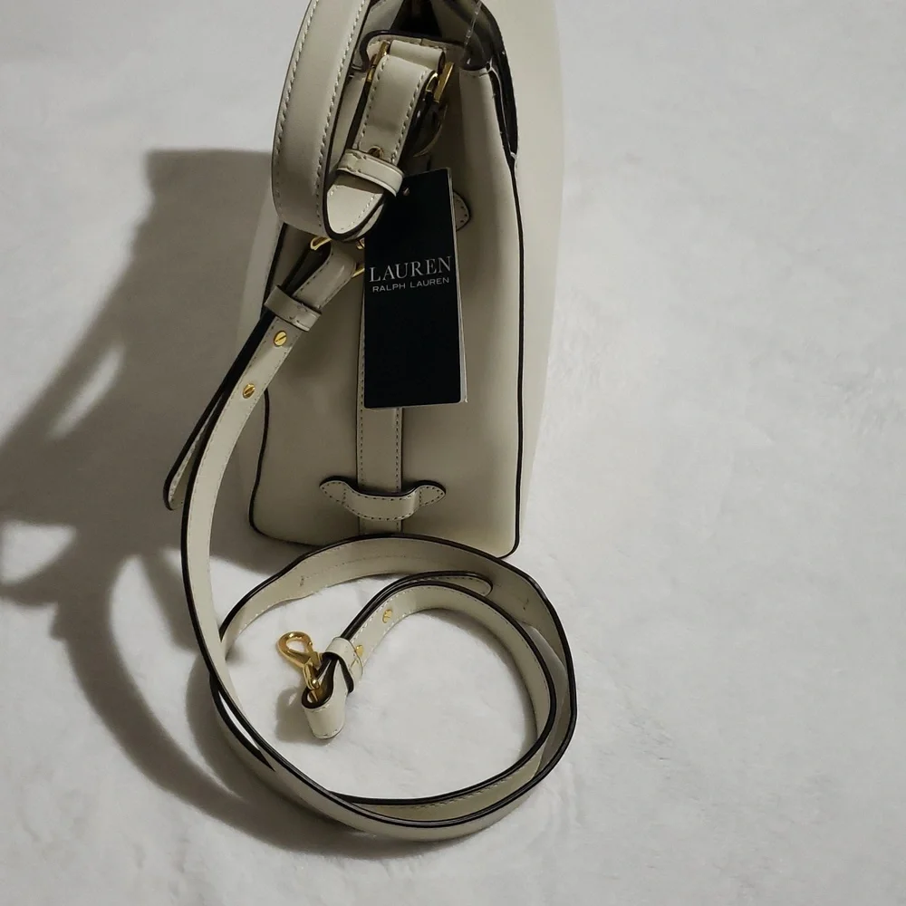 Lauren Ralph Lauren Peyton‎ Satchel Cream Handbag. NWT.
